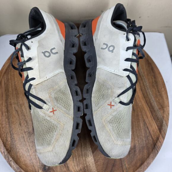 On Cloud X Ivory Flame Mens White Black Orange Size 11 Running Shoes 60.98699 - Picture 6 of 12